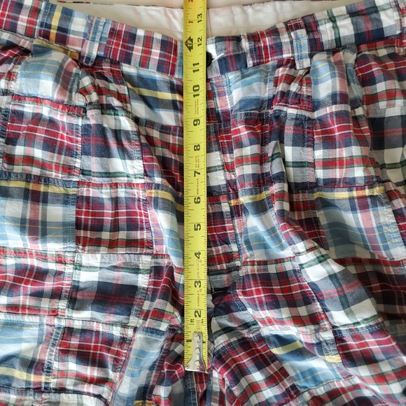 Jos A Bank Madras Shorts Plaid Patchwork 38 Blue - Picture 5 of 8